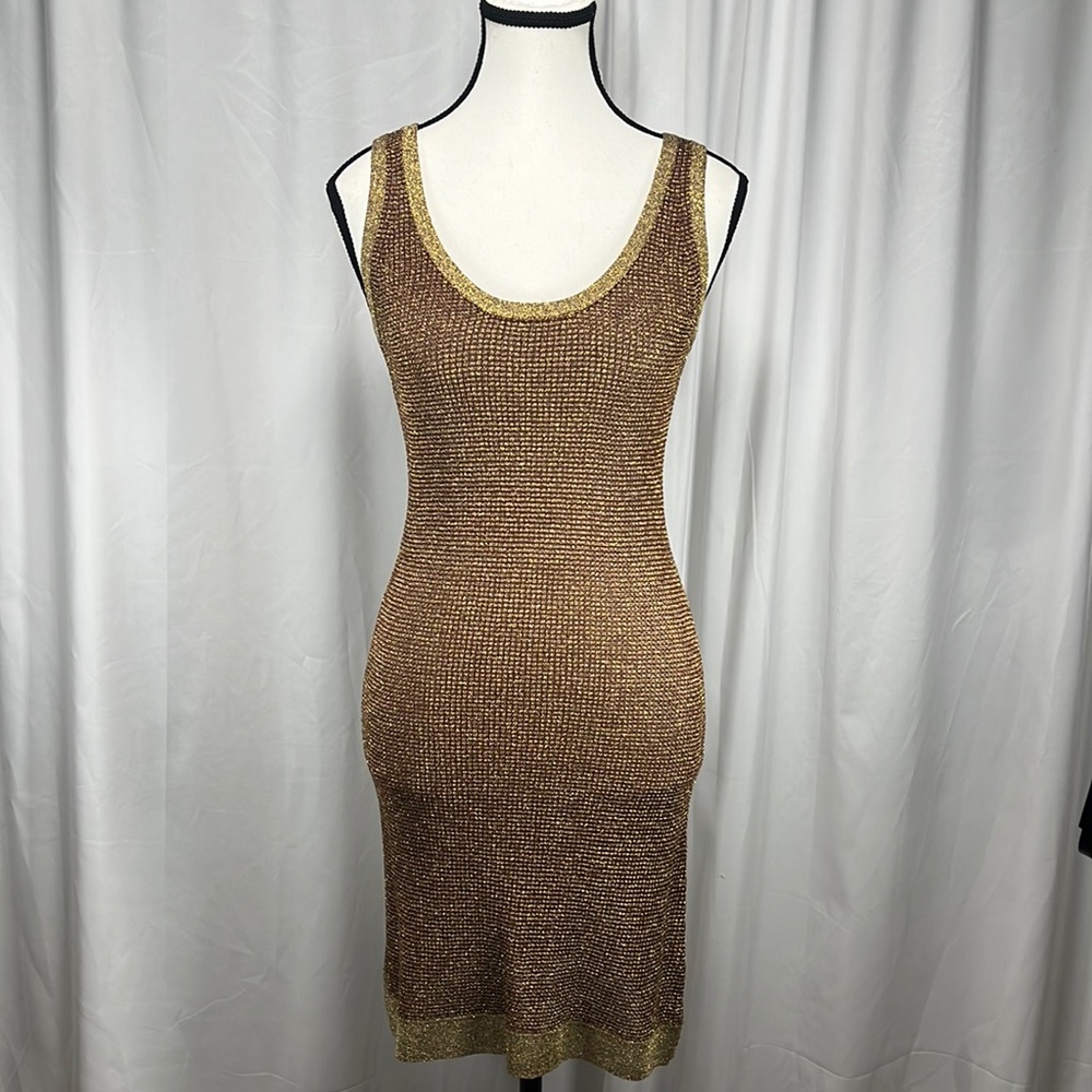 The Limited Women's Vintage Gold Mesh Tank Style Mini Dress Coverup, Size XS
